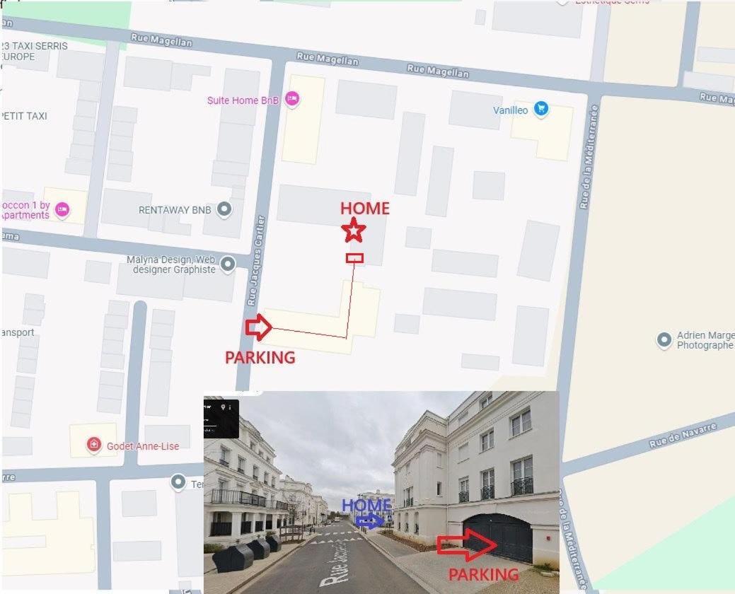 Le Cartier Appt F3, 7Mn Disneyland, Parking,Terrace セリ エクステリア 写真